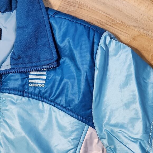 🔸️Lands End Turquoise Lightweight Puffer Jacket Small - Picture 6 of 12